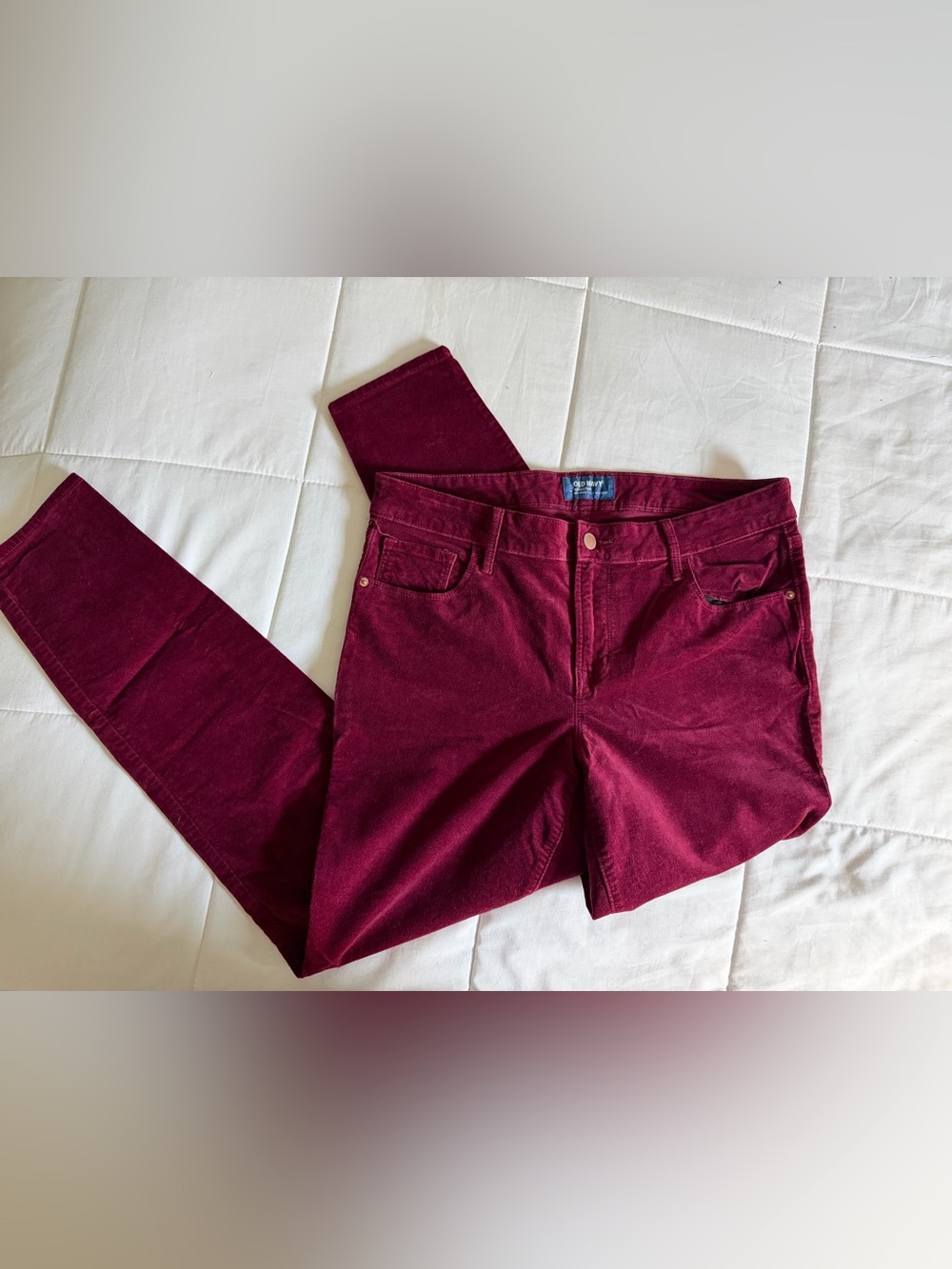 Old Navy Rockstar Corduroy Burgundy High-Rise Skinny Jeans - Size 12
